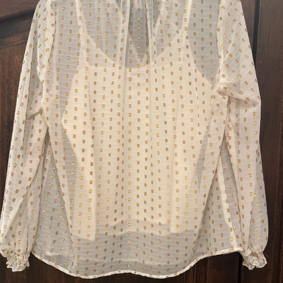 Nanette Lepore Cream Relaxed Sheer Blouse - Picture 5 of 5